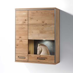 Wohnzimmer Hängevitrine mit Asteiche furniert 2 türig günstig online kaufen