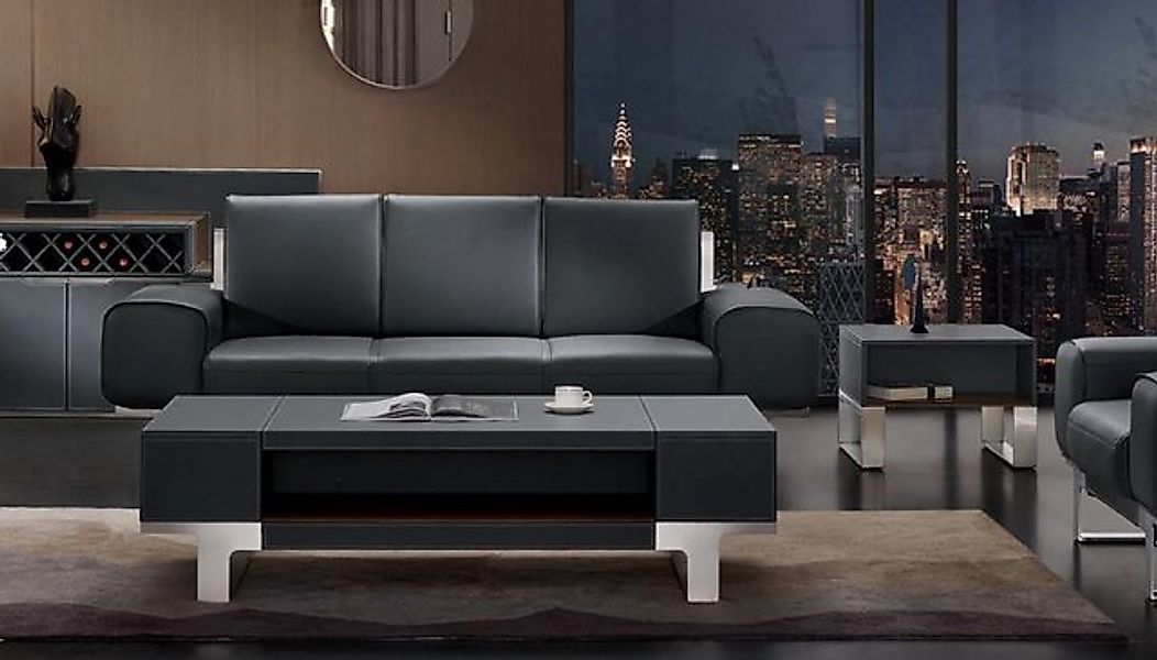 Xlmoebel Sofa Neues Ledersofa mit drei Sitzplätzen für Lounge- und Club-Atm günstig online kaufen