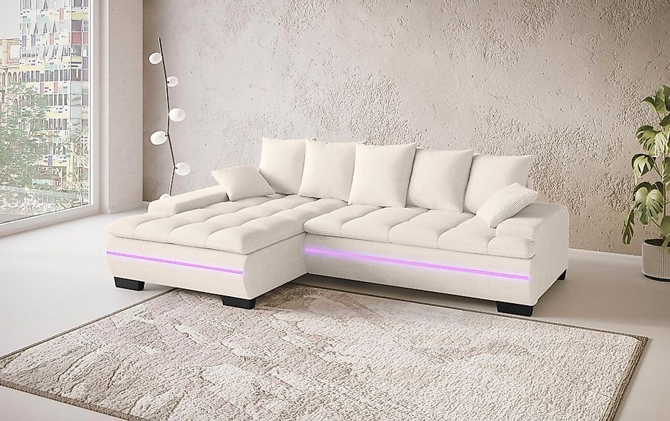 Mr. Couch Ecksofa »Haiti II, L-Form«, RGB-LED Beleuchtung, wahlweise mit Ka günstig online kaufen