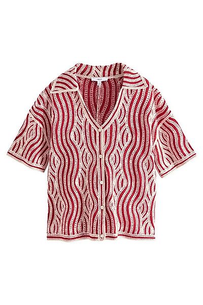 Next T-Shirt Quadratisches Kurzarmshirt mit Häkelbesatz (1-tlg) günstig online kaufen