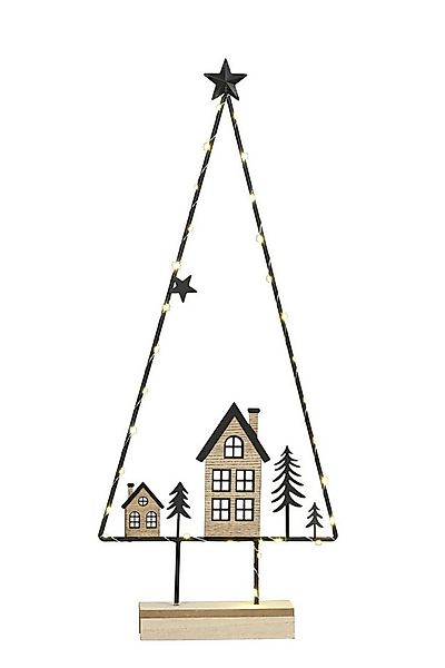 finehomegarden Dekofigur Baum Metall schwarz auf Fuß mit LED Aufsteller Hau günstig online kaufen