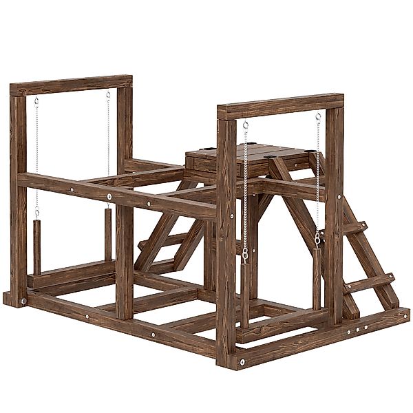 PawHut Hühner-Spielgerüst aus Holz, Spielplatz für Hühner mit Hühnerstangen günstig online kaufen