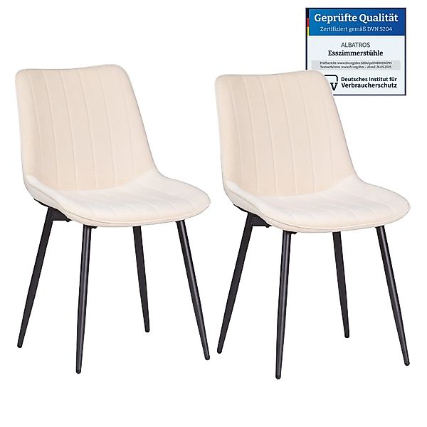 Albatros International Esszimmerstuhl BOSA Samtstuhl Beige günstig online kaufen