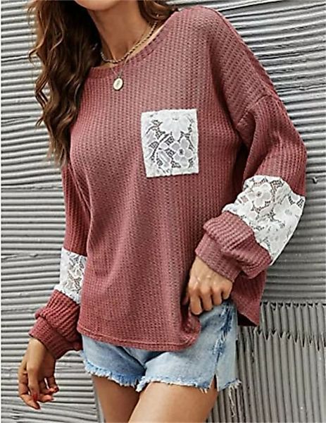 AFAZ New Trading UG Spitzentop Vielseitiger Patchwork-Pullover mit langen Ä günstig online kaufen