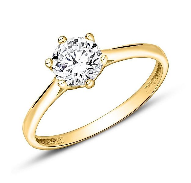 JEWLIX Verlobungsring 375er Gelbgold mit Zirkonia in Krappenfassung VR0464 günstig online kaufen