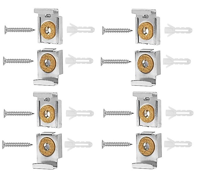 BAYLI Regal 8er Set - Spiegelaufhängung Clips Set mit Dübel und Schrauben, günstig online kaufen