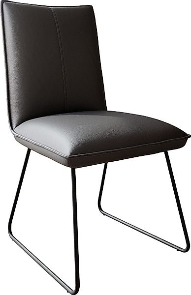DELIFE Polsterstuhl Lelio-Flex, Kufengestell Schwarz Echt-Leder günstig online kaufen