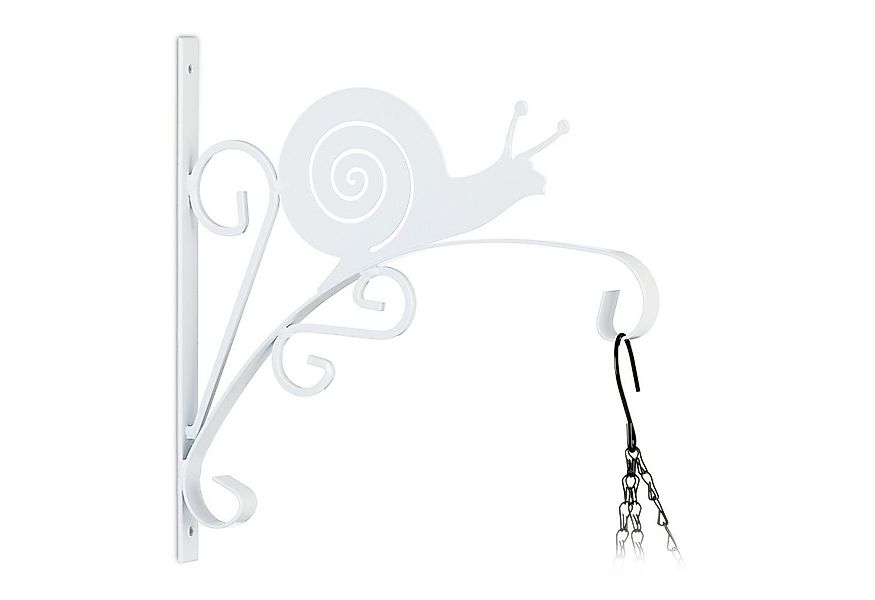 relaxdays Wandhaken Blumenampelhalterung mit Schnecke günstig online kaufen