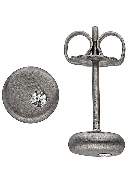 JOBO Paar Ohrstecker, rund Titan mit Kristallsteinen günstig online kaufen