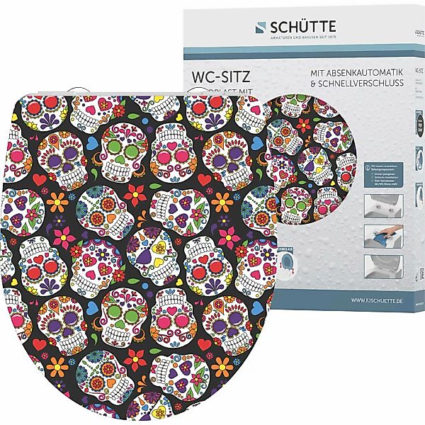 Schütte WC-Sitz Crazy Skull, Duroplast,mit Absenkautomatik günstig online kaufen