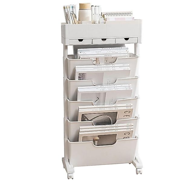 NUODWELL Bücherregal 6 Etagen Mobiler Bücherregal,offen Bücherregal mit Rol günstig online kaufen