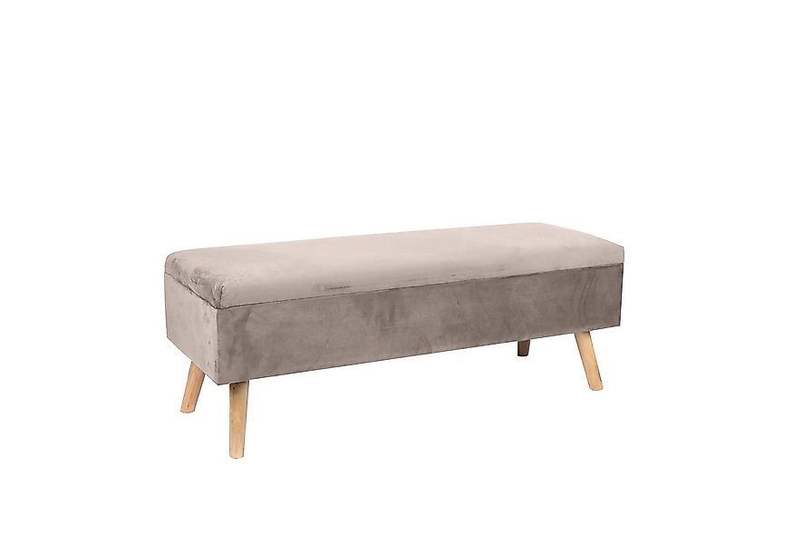 relaxdays Truhenbank Sitzbank Samt mit Stauraum, Creme günstig online kaufen