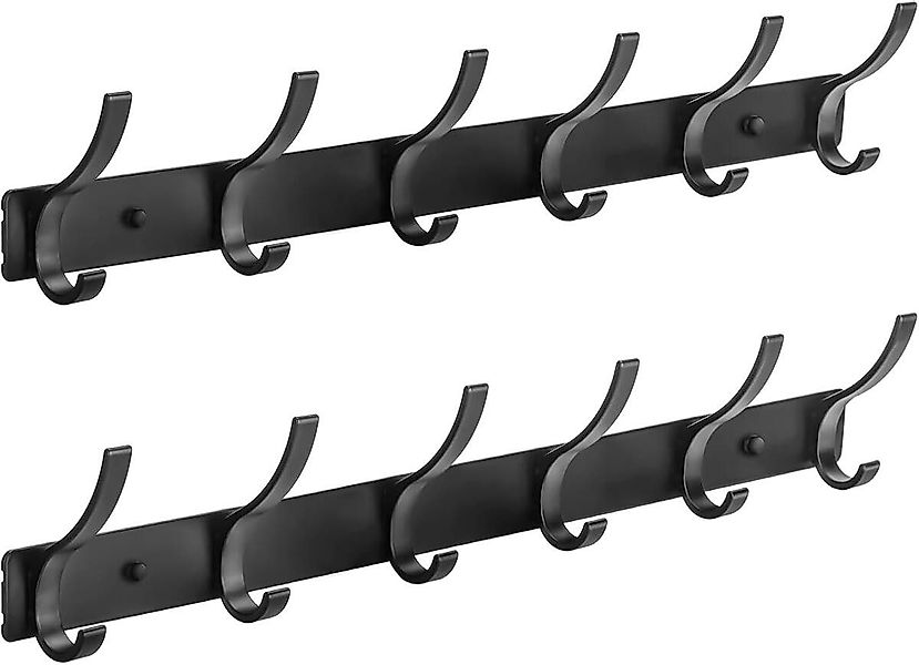 FELIXLEO Kleiderhaken Garderobenhaken Schwarz 12 Haken günstig online kaufen