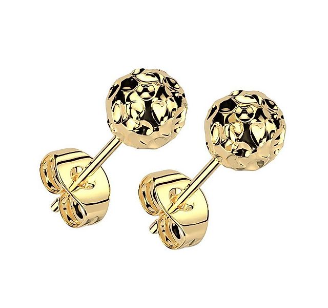 viva-adorno Paar Ohrstecker Edelstahl Ohrringe Kugel Ball rund gehämmert Da günstig online kaufen