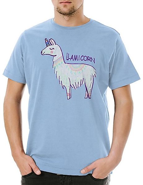 Urban Backwoods Print-Shirt LLamicorn Herren T-Shirt Einhorn Regenbogen Lam günstig online kaufen