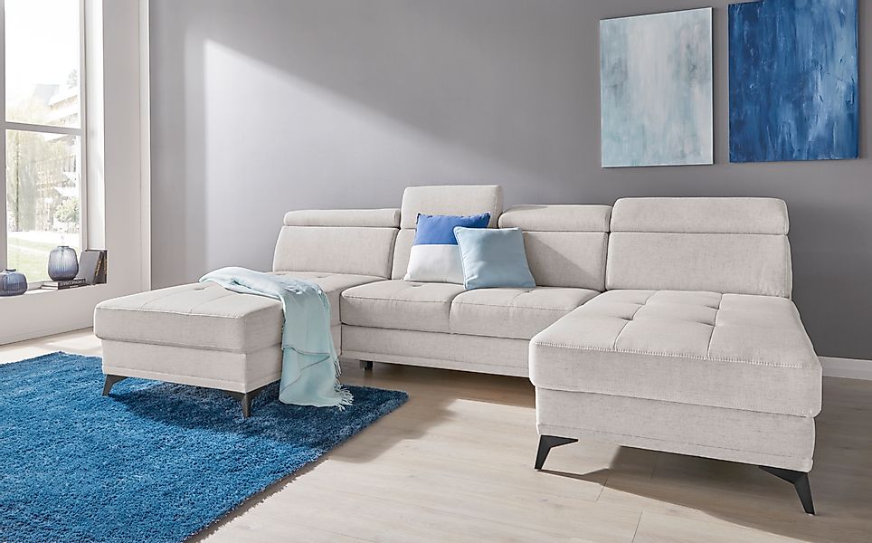 Home affaire Wohnlandschaft »Cardiz U-Form« inkl.Kopfteilverstellung und Fe günstig online kaufen