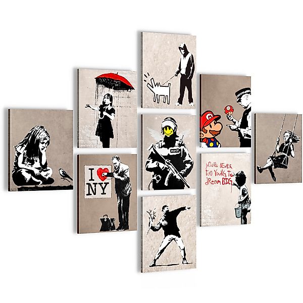 Novart Wandbild Wandbilder Banksy Collage Street günstig online kaufen