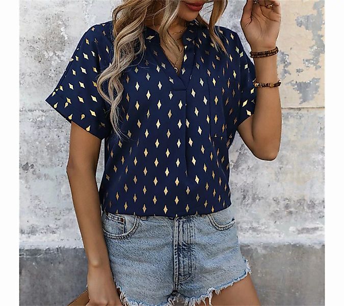 AFAZ New Trading UG Blusentop Sommermode Damen Rhombus Bronzing Shirt für D günstig online kaufen