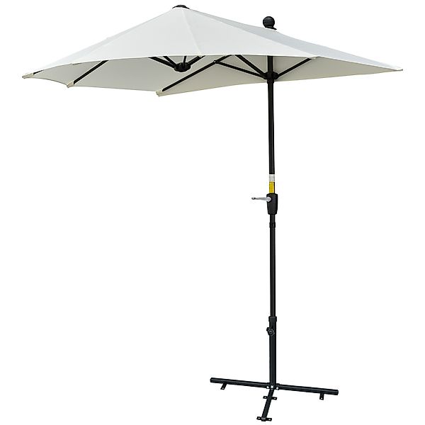 Outsunny Doppelhalbrunder Sonnenschirm für Wand und Mauer 2x1,9 m mit Kurbe günstig online kaufen
