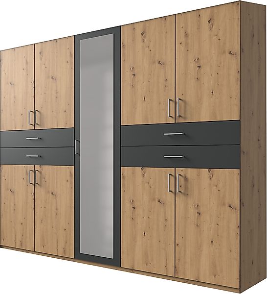 Kleiderschrank 9trg mit Spiegel TAIGA von WIMEX braun günstig online kaufen