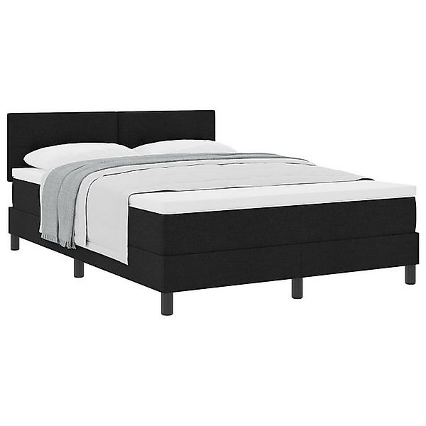 vidaXL Bett Boxspringbett mit Matratze Schwarz 140x190 cm Stoff (1-tlg) günstig online kaufen