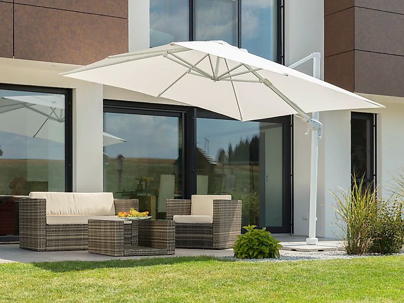 Schneider Ampelschirm Rhodos Twist 300 cm x 300 cm Anthrazit mit Kurbelmech günstig online kaufen