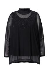 MIAMODA Druckbluse Bluse oversized Mesh Glitzersteinchen günstig online kaufen
