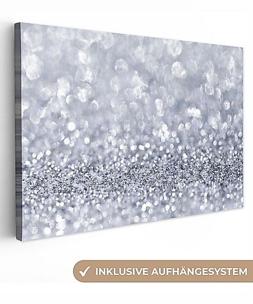 OneMillionCanvasses® Leinwandbild Silber glitzert, Fotodruck (1 St), Leinwa günstig online kaufen