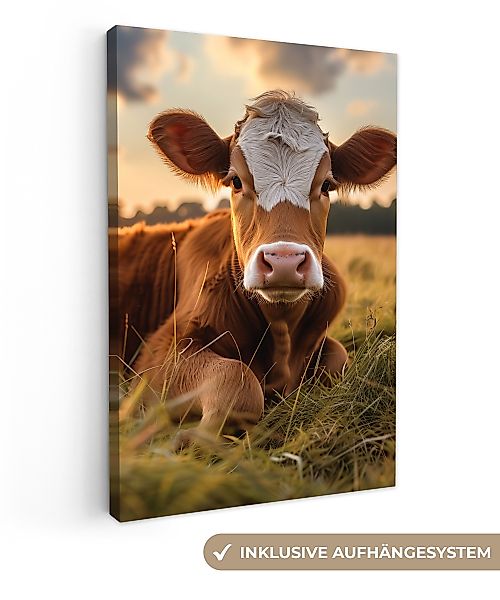 OneMillionCanvasses® Leinwandbild Kuh - Tier - günstig online kaufen