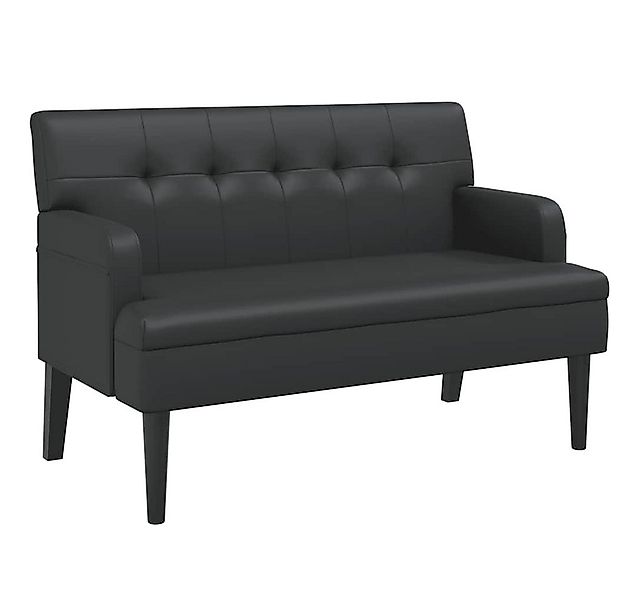 vidaXL Sitzbank Bank mit Rückenlehne Schwarz 112x65,5x75 cm Kunstleder günstig online kaufen