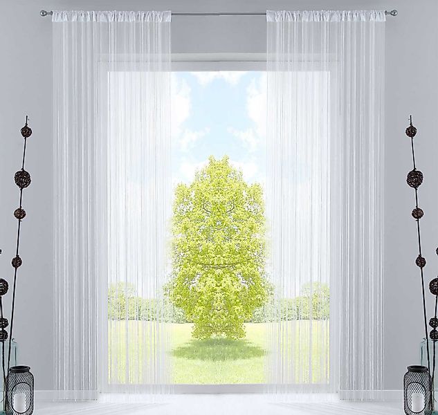 Gardinenbox Gardine (2 St), Kräuselband, transparent, Fadengardine Tunneldu günstig online kaufen