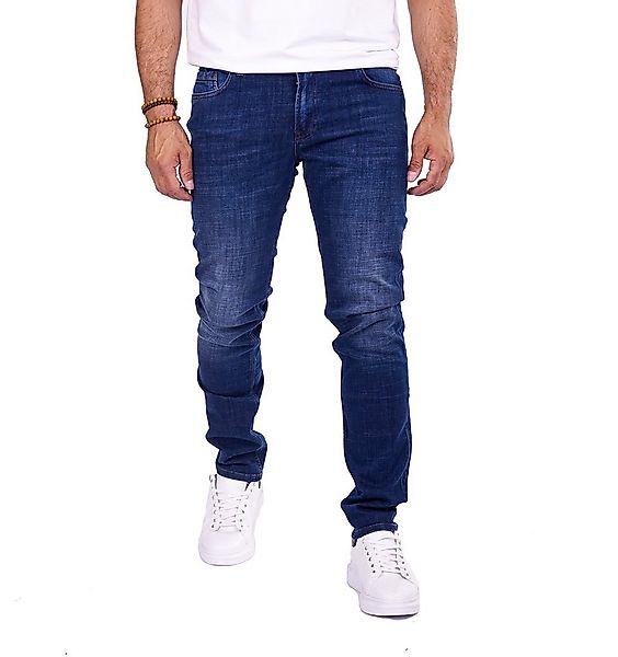 Denim Distriqt Slim-fit-Jeans Herren Regular Fit Jeanshose mit Stretch Blau günstig online kaufen