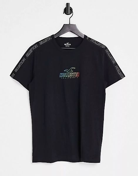 Hollister – Perspective – T-Shirt mit Farbverlauf-Logo und Logo-Zierband in günstig online kaufen