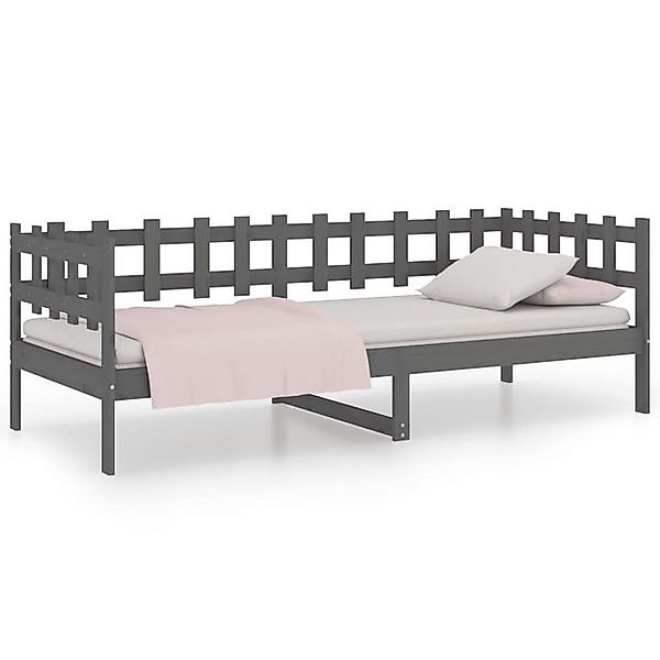 vidaXL Bett, Tagesbett Grau 80x200 cm Massivholz Kiefer günstig online kaufen