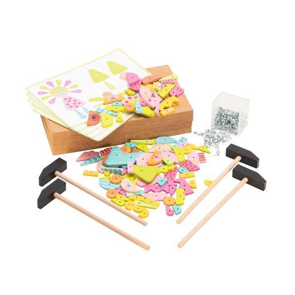 Betzold Lernspielzeug Hämmerchenspiel-Set – Kreatives Nagelspiel günstig online kaufen