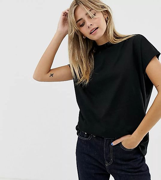 Weekday – Prime – Schwarzes T-Shirt aus Bio-Baumwolle günstig online kaufen