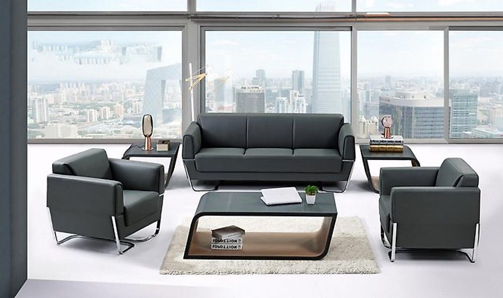 Xlmoebel Sofa Dreisitzer Ledersofa mit modernem Design für das Büro, Herges günstig online kaufen