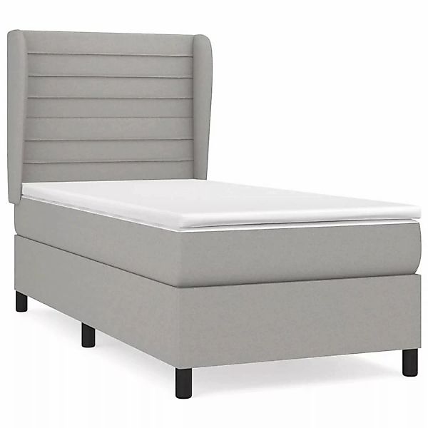vidaXL Boxspringbett mit Matratze Hellgrau 90x190 cm Stoff1377597 günstig online kaufen