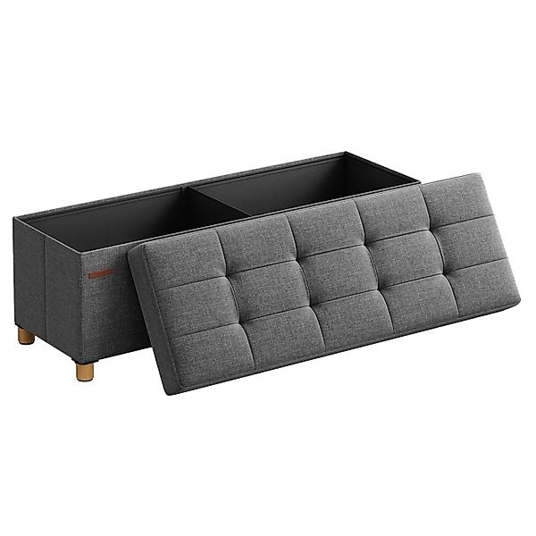 Songmics Sitzbank Melisa mit Stauraum Klappbar 38 x 110 cm Grau günstig online kaufen