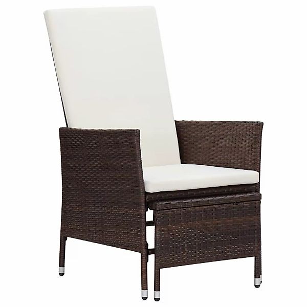 3-tlg. Garten-lounge-set Mit Auflagen Poly Rattan Braun günstig online kaufen