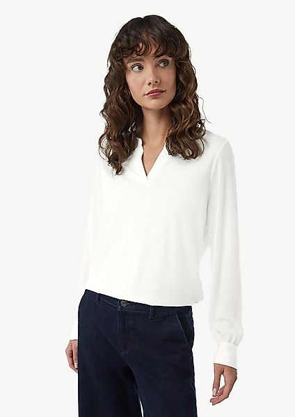 comma Langarmshirt T-Shirt Shirtbluse im Fabricmix günstig online kaufen