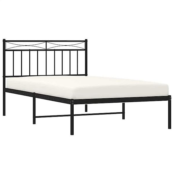 vidaXL Bett Bettgestell mit Kopfteil Metall Schwarz 100x200 cm günstig online kaufen