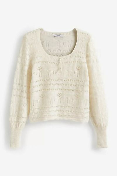 Next Ajourpullover Pointelle-Pullover mit eckigem Ausschnitt (1-tlg) günstig online kaufen
