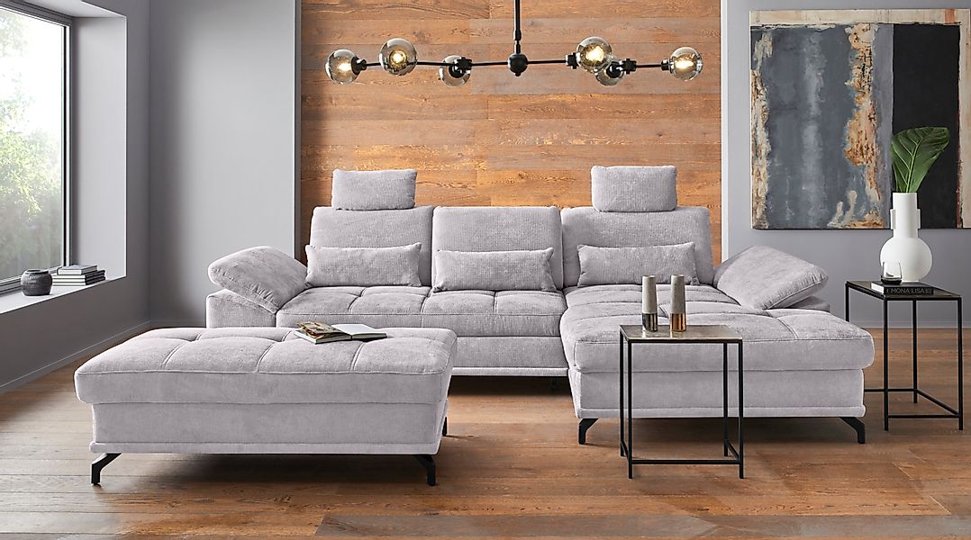Places of Style Ecksofa Costello, mit Sitztiefenverstellung und Armlehnfunk günstig online kaufen