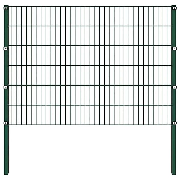 vidaXL Zaunelement mit Pfosten Eisen 176,5 x 120 cm Grün 144934 günstig online kaufen