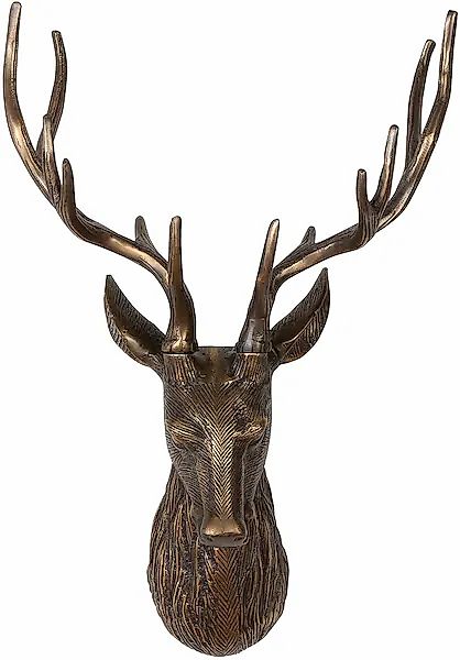 GILDE Dekogeweih »Wandobjekt Hirsch Liam bronzefarben H. 55 cm«, (1 St.) günstig online kaufen
