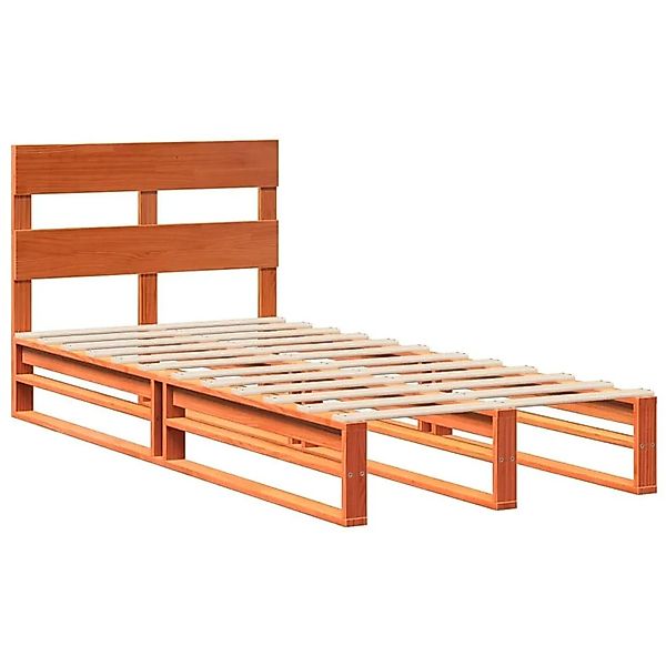 vidaXL Massivholzbett ohne Matratze Wachsbraun 100x200 Kiefernholz 850799 günstig online kaufen