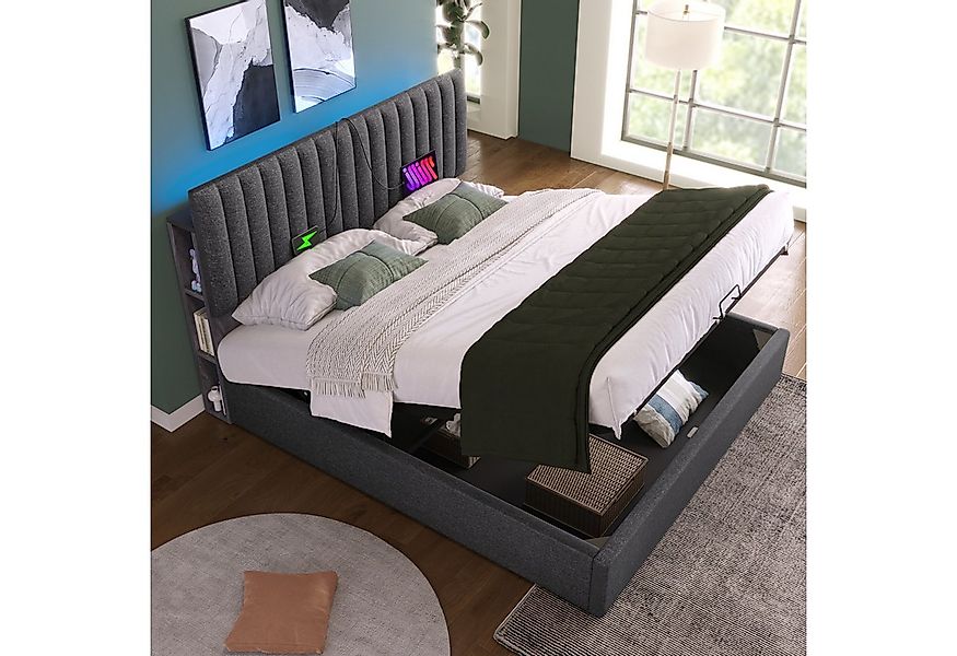 BlingBin Boxspringbett Polsterbett (Doppelbett LED App-Control Bett mit auf günstig online kaufen