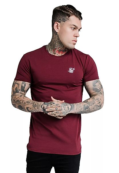 SikSilk T-Shirt Herren STRAIGHT HEM GYM TEE  SS-18059 Burgundy günstig online kaufen