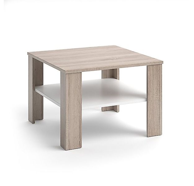 Vicco Couchtisch Homer, Sonoma/Weiß, 60 x 60 cm (1-St) günstig online kaufen